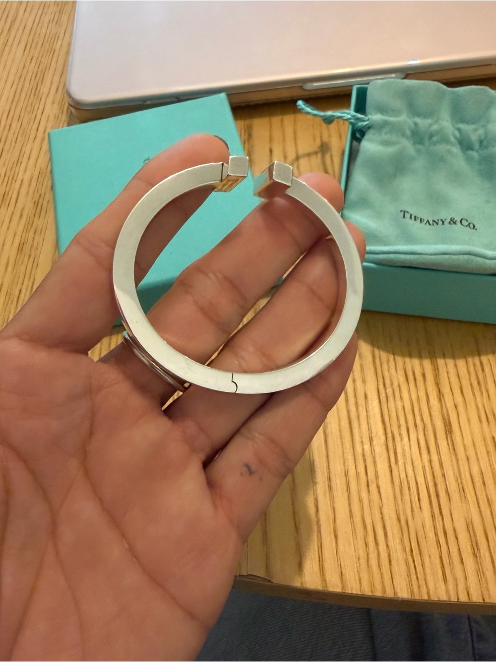 Tiffany T Square Bracelet Sterling Silver (Size Small) Authentic - Picture 3 of 15